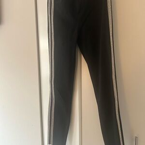 Black L’Agence skinny jeans with bedazzles down both sides